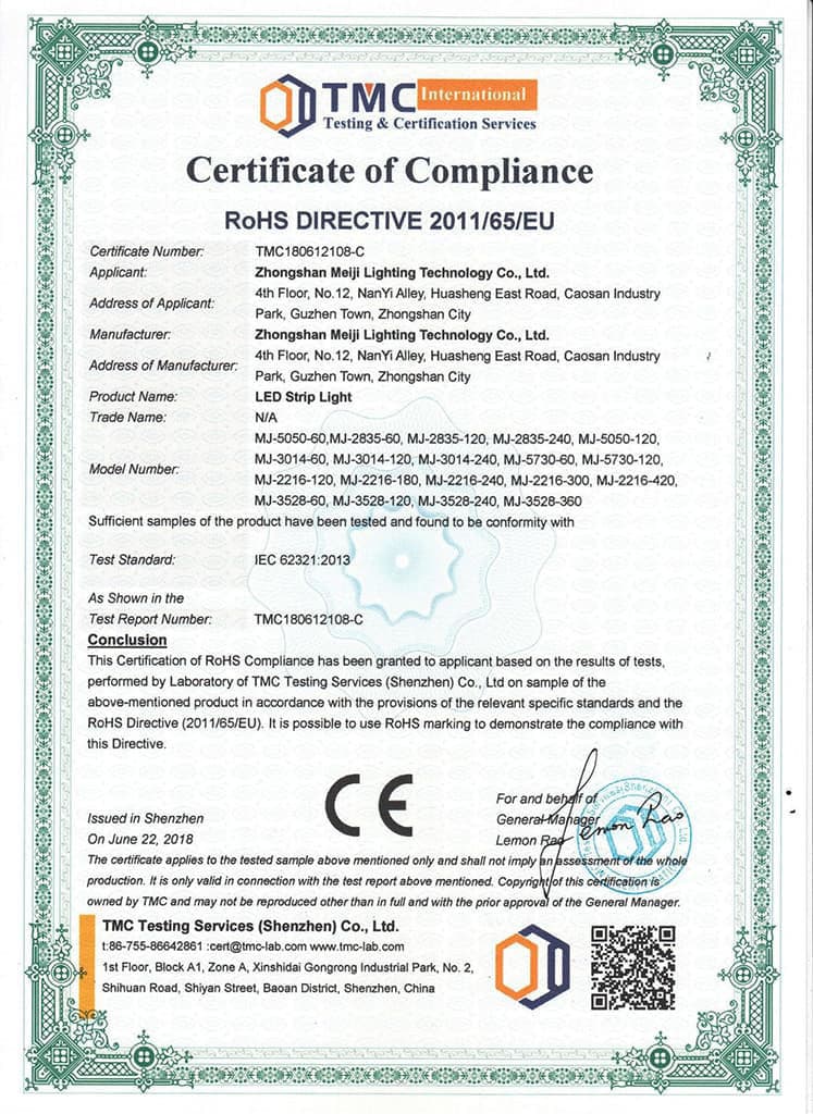 LED strip CE ROHS DIRECTIVE 201430 EU (1)